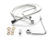 +4in. Over Length Lower Front Brake Line - Sterling Chromite. Fits FXST Softail 2011-2015 & Rocker 2011