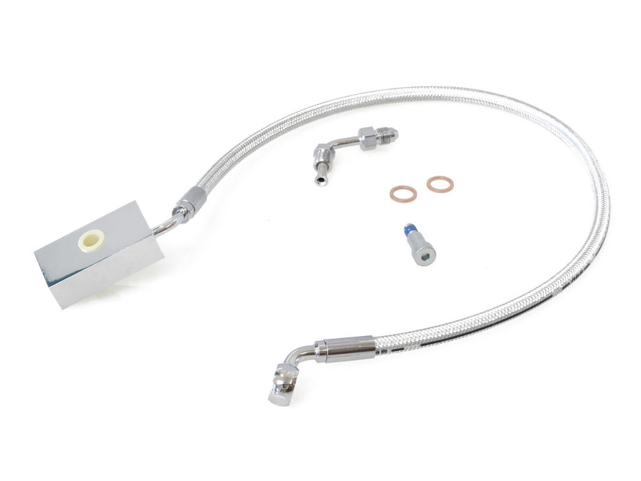 +6in. Length Lower Front Brake Line - Sterling Chromite. Fits Softail 2018up