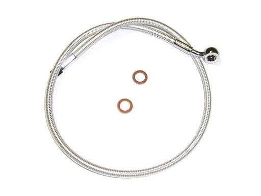 26in. Upper Front Brake Line with 10mm x 180 Degree Banjo - Sterling Chromite.
