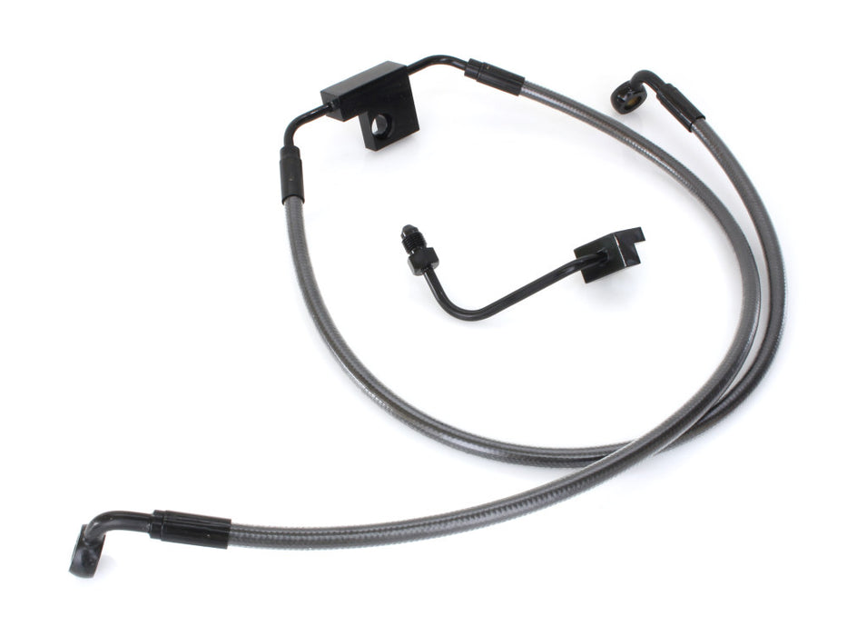 +2in. Over Length Lower Front Brake Line - Black Pearl. Fits Dyna Fat Bob 2012-2017 & Dyna Low Rider 2014-2017