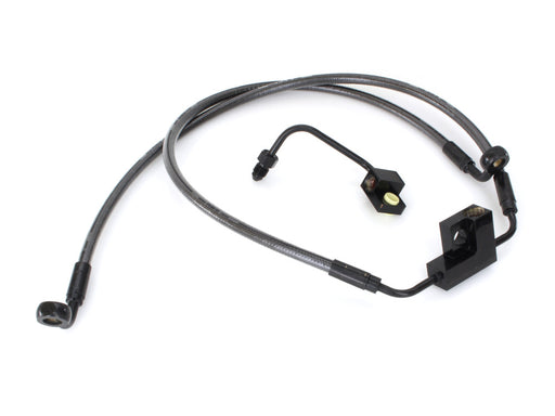 +2in. Over Length Lower Front Brake Line - Black Pearl. Fits Dyna Fat Bob 2012-2017 & Dyna Low Rider 2014-2017