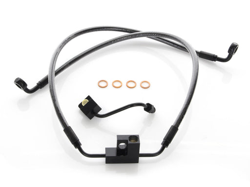 Stock Length Lower Front Brake Line - Black Pearl. Fits Dyna Fat Bob 2012-2017 & Dyna Low Rider 2014-2017 & Low Rider S 2016-2017
