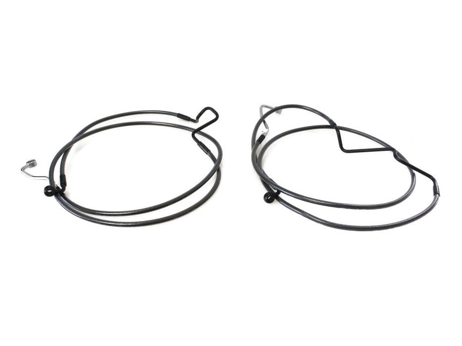 +4in. Over Length Lower Front Brake Line - Black Pearl. Fits Touring 2014-2023