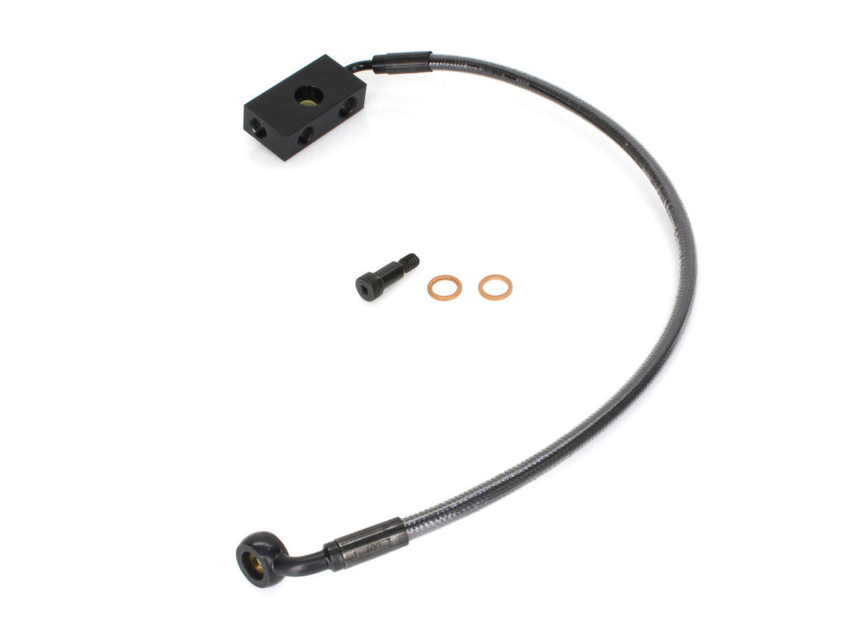 Stock Length Lower Front Brake Line - Black Pearl. Fits Softail 2018up