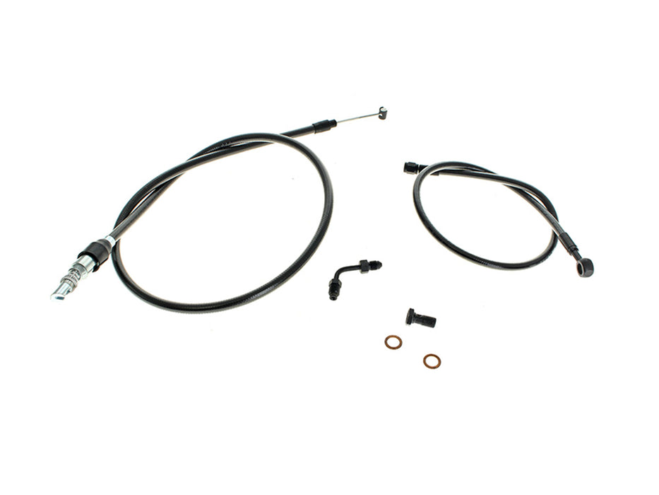 Black Pearl Cable Kit. Suits 12in. Ape Hangers on Softail Street Bob 2025up