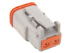 2-Wire Deutsch Plug with Wedgelock - Grey.
