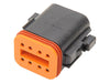 8-Wire Deutsch Plug with Wedgelock - Black.
