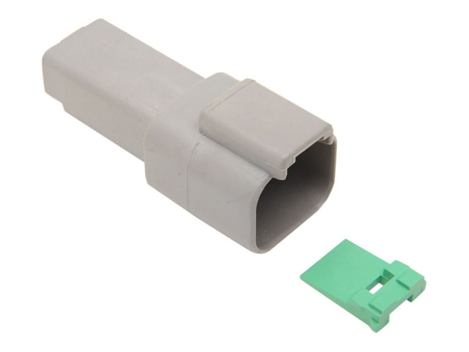 2-Wire Deutsch Receptacle with Wedgelock - Grey.