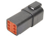 6-Wire Deutsch Receptacle with Wedgelock - Black.