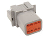 8-Wire Deutsch Receptacle with Wedgelock - Grey.