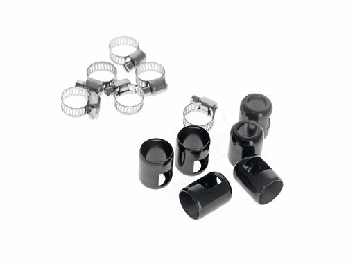 3/8in. Hose Clamp Ends - Black. Pack of 6