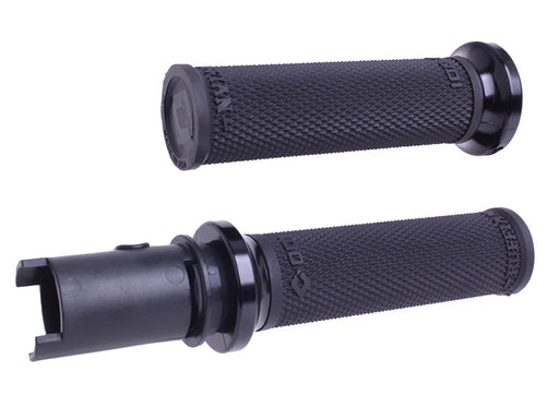 Ruffian Lock-On Handgrips - Black/Black. Fits CVO Touring 2023up, Street Glide & Road Glide 2024up, Touring 2025up & Softail 2025up