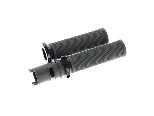 Ruffian Lock-On Handgrips - Graphite/Black. Fits CVO Touring 2023up, Street Glide & Road Glide 2024up, Touring 2025up & Softail 2025up