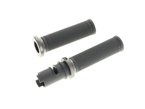 Ruffian Lock-On Handgrips - Graphite/Gun Metal. Fits CVO Touring 2023up, Street Glide & Road Glide 2024up, Touring 2025up & Softail 2025up