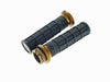 Hart-Luck Full Waffle Lock-On Handgrips - Bronze. Fits H-D with Throttle Cable.