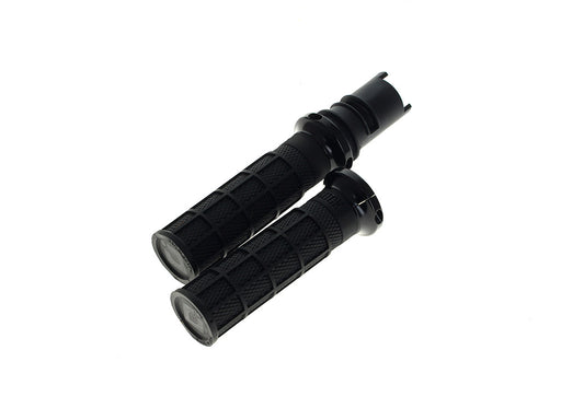 Hart-Luck Full Waffle Lock-On Handgrips - Black. Fits CVO Touring 2023up, Street Glide & Road Glide 2024up, Touring 2025up & Softail 2025up