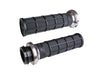 Hart-Luck Full Waffle Lock-On Handgrips - Silver. Fits Big Twin 2008-2024 with Throttle-by-Wire