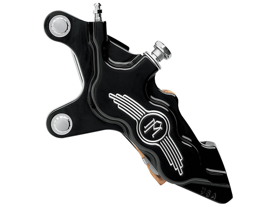 Left Hand Front 6 Piston Caliper - Black Contrast Cut. Fits most Big Twin 1984-1999 & Sportster 1984-1999 Models with 11.5in. Disc Rotor.
