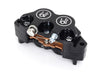 Universal 4 Piston Caliper - Black Contrast Cut.