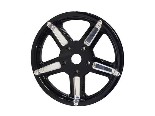66 Tooth x 1in. wide Formula Pulley - Black Contrast Cut Platinum.