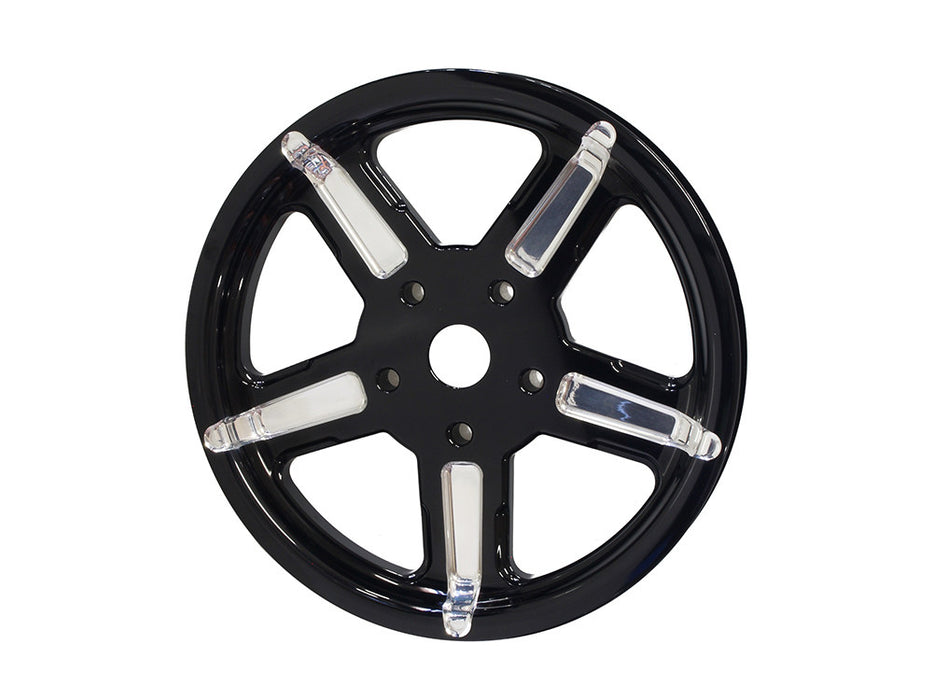 66 Tooth x 1in. wide Formula Pulley - Black Contrast Cut Platinum.