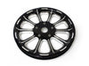 66 Tooth x 1in. wide Revel Pulley - Black Contrast Cut Platinum. Fits Softail 2012-2017, Breakout 2013-2017 & Rocker 2008-2011.