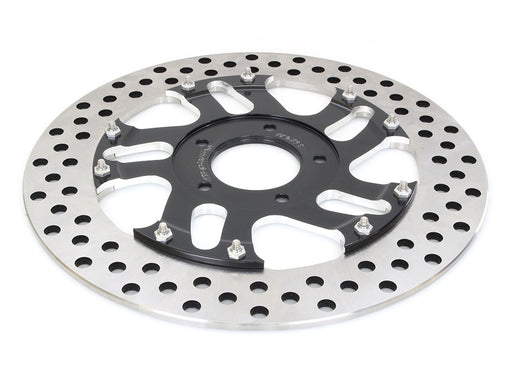 11.5in. Left Hand Front Rival Disc Rotor - Black Contrast Cut Platinum. Fits H-D 1984up with 11-1/2in. Disc Rotor(s).