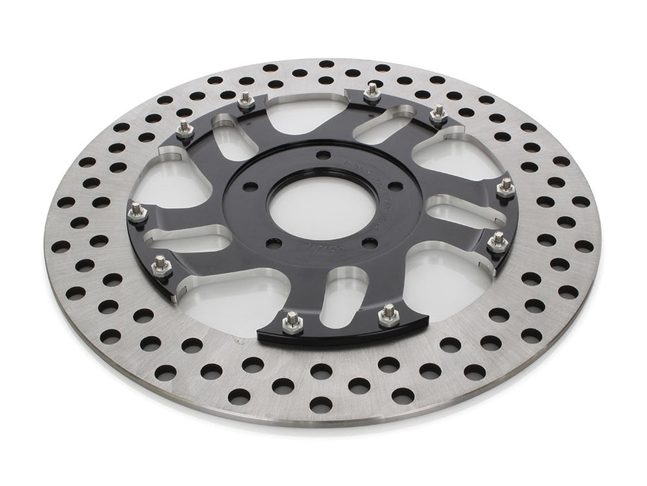 11.5in. Right Hand Front Rival Disc Rotor - Black Contrast Cut Platinum. Fits H-D 1984up with 11-1/2in. Disc Rotor(s).