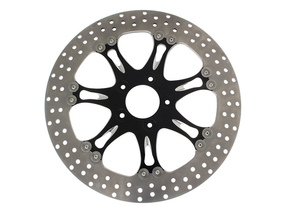 13in. Left Hand Front & Right Hand Front Heathen & Paramount Disc Rotor - Black Contrast Cut Platinum.