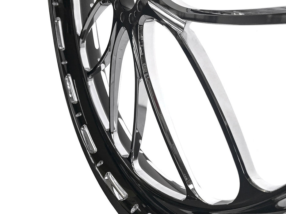 23in. x 3.50in. wide Heathen Wheel - Black Contrast Cut Platinum.