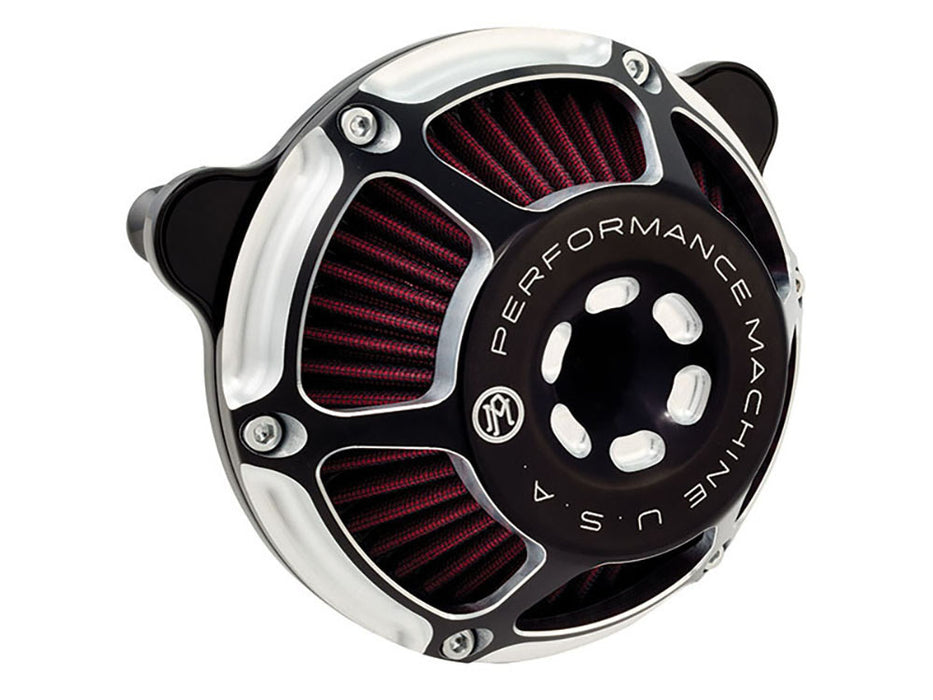 Max HP Air Cleaner Kit - Black Contrast Cut. Fits Touring 2008-2016, Softail 2016-2017, CVO Softail 2011-2017 & Dyna Low Rider S 2016-2017 with Throttle-by-Wire