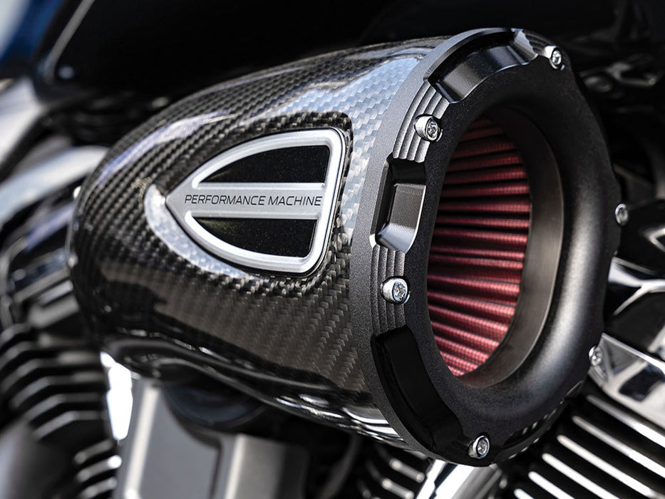 C4 Series Air Cleaner Kit - Carbon Fiber. Fits Big Twin 1993-2017 with CV Carb or Cable Operated Delphi EFI