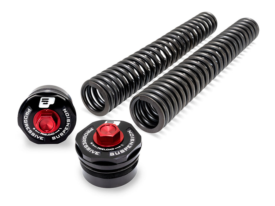 47mm Fork Preload Adjuster with Fork Spring Kit. Fits CVO Road Glide 2023up & CVO Road Glide ST 2024up
