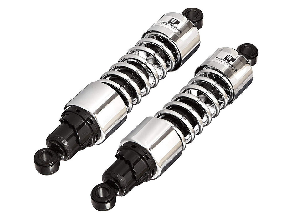 412 Series, 13in. Standard Spring Rate Rear Shock Absorbers - Chrome. Fits Touring 1980-2005, Sportster 1979-2003 & FXR 1982-1994.