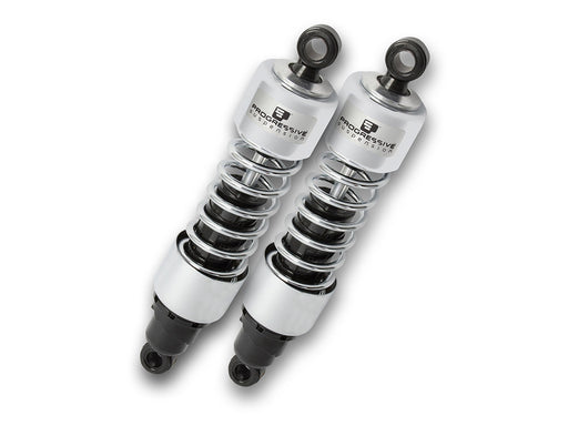 412 Series, 11.5in. Standard Spring Rate Rear Shock Absorbers - Chrome. Fits Touring 1980-2005, Sportster 1979-2003 & FXR 1982-1994.