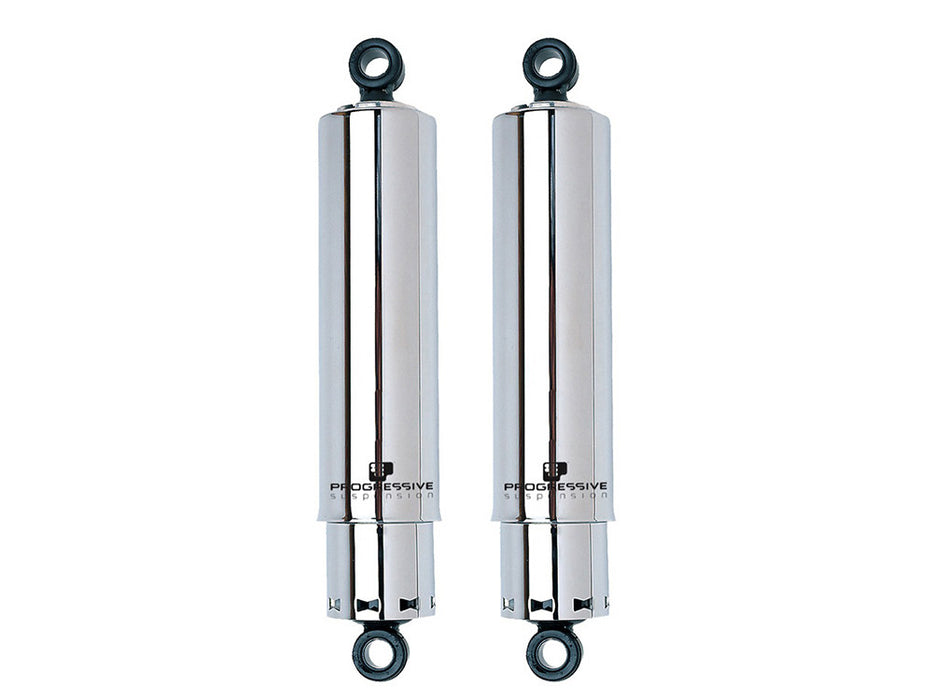 412 Series, 13.5in. Rear Shock Absorbers with Full Covers - Chrome. Fits Big Twin 1958-1972.