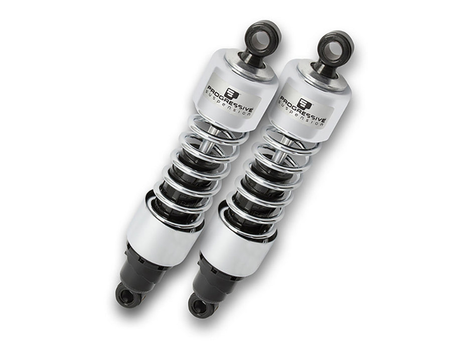 412 Series, 11in. Rear Shock Absorbers - Chrome. Fits 4Spd Big Twin 1973-1986