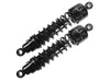 412 Series, 11in. Heavy Duty Spring Rate Rear Shock Absorbers - Black. Fits Dyna 1991-2017 & FLD 2012up.