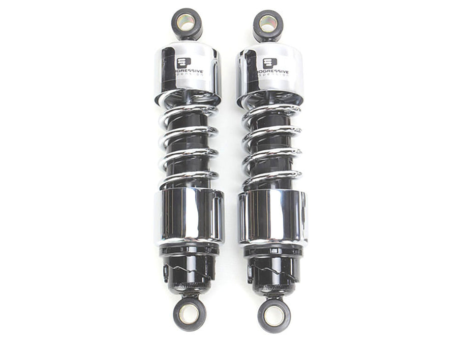 412 Series, 11.5in. Standard Spring Rate Rear Shock Absorbers - Chrome. Fits Sportster 2004-2021
