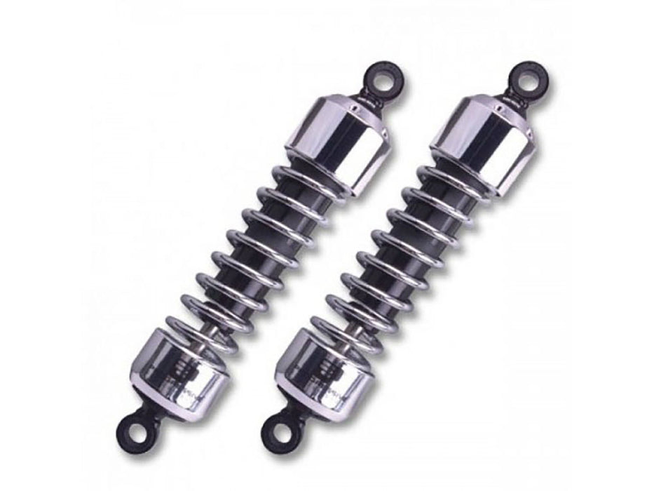 412 Series, 12.5in. Standard Spring Rate Rear Shock Absorbers - Chrome. Fits Sportster 2004-2021