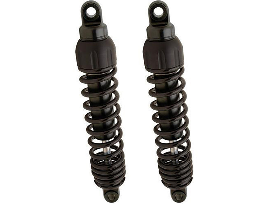 444 Series, 12.5in. Standard Spring Rate Rear Shock Absorbers - Black. Fits Dyna 1991-2017.