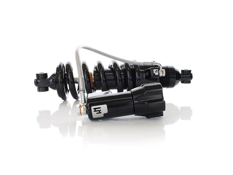 465 Series, 12.6in. Rear Shock Absorber with Remote Adjustable Preload & Standard Spring Rate - Black. Fits Softail 2018up.