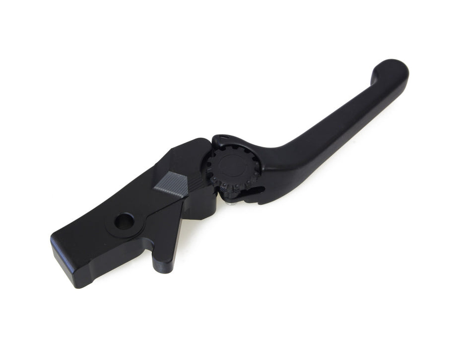Adjustable Anthem Levers - Black. Fits Softail 1996-2014, Dyna 1996-2017, Touring 1996-2007, Sportster 1996-2003.