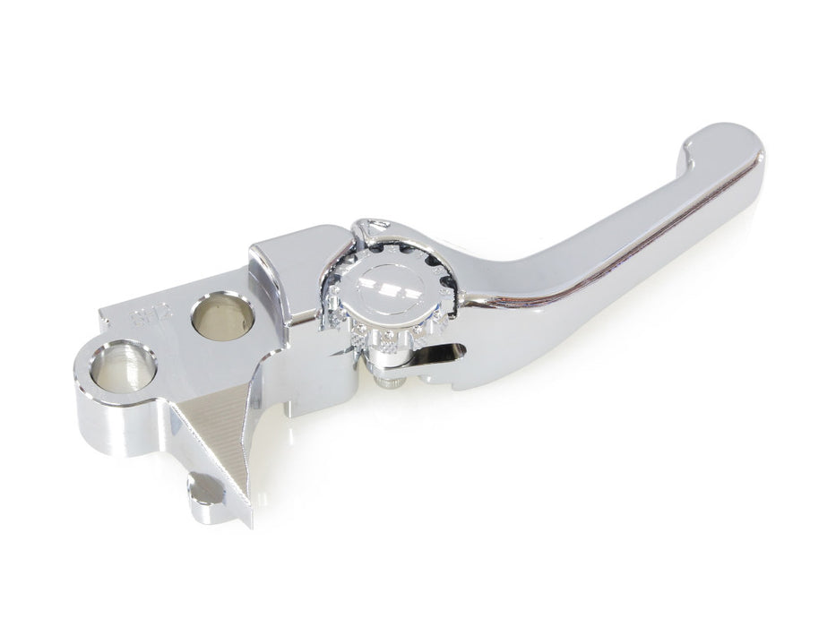 Adjustable Shorty Anthem Levers - Chrome. Fits Softail 1996-2014, Dyna 1996-2017, Touring 1996-2007, Sportster 1996-2003.