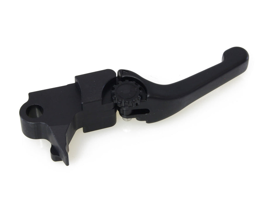 Adjustable Shorty Anthem Levers - Black. Fits Softail 1996-2014, Dyna 1996-2017, Touring 1996-2007, Sportster 1996-2003.
