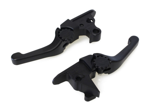 Adjustable Shorty Anthem Levers - Black. Fits Softail 2015-2024