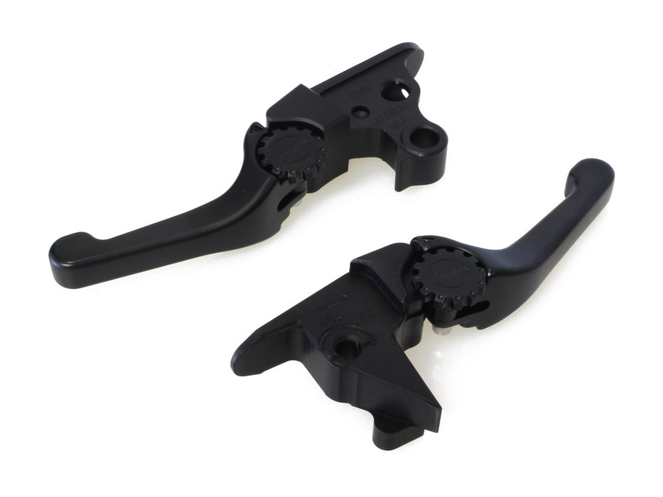 Adjustable Shorty Anthem Levers - Black. Fits Softail 2015-2024