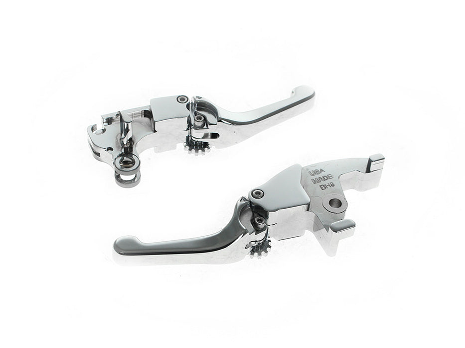 Adjustable Shorty Anthem Levers - Chrome. Fits Softail 2025up