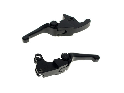 Adjustable Shorty Anthem Levers - Black. Fits Softail 2025up