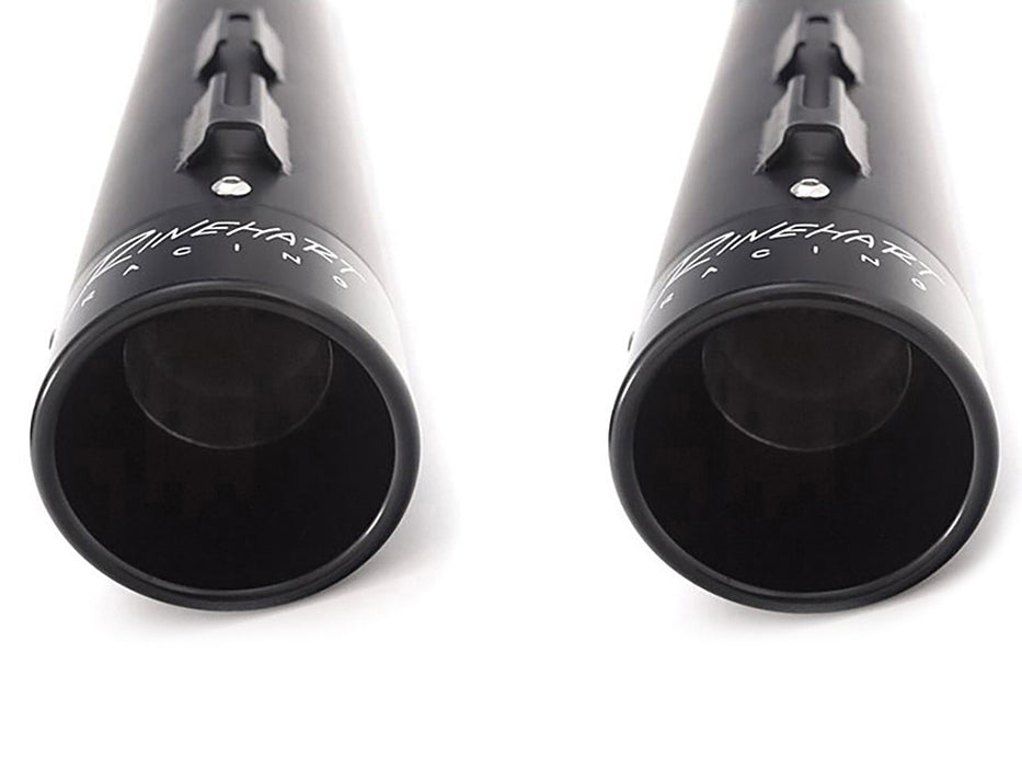 4in. Slip-On Mufflers - Black with Black End Caps. Fits Touring 2017up.
